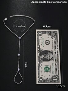 Stonefans Bohemia Rhombus Crystal Bracelet Hand Jewelry For Women Simple Thin Chain Finger Bracelet Jewelry Accessories Gift