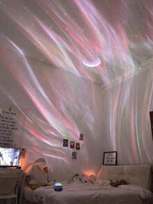 USB Powered Dynamic Water Wave Projector Lamp With Remote Control - Vibrant RGB LED Night Projection For Home Decor, Room Decoration, Halloween, Entertainment & Romantic Ambiance, & Durable ABS Plastic Body With Water Wave Lighting Effect