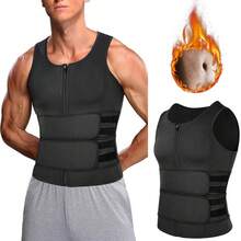 1Pc Men Sauna Effect Sport Suit ,Men Waist Trainer Neoprene Sweat Vest Body Shaper ,Men Waist Trimmer Belt Workout Tank Tops For Runnging Fitness GYM,Menswear Undershirt For All Seasons - Đai Đen-Một - Xem 8