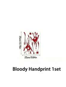 1 件万圣节恐怖血腥墙贴，自粘墙贴，适用于浴室、客厅、门廊、家居装饰，防水可移除，节日幽灵气氛装饰 - 彩色 - 查看 11
