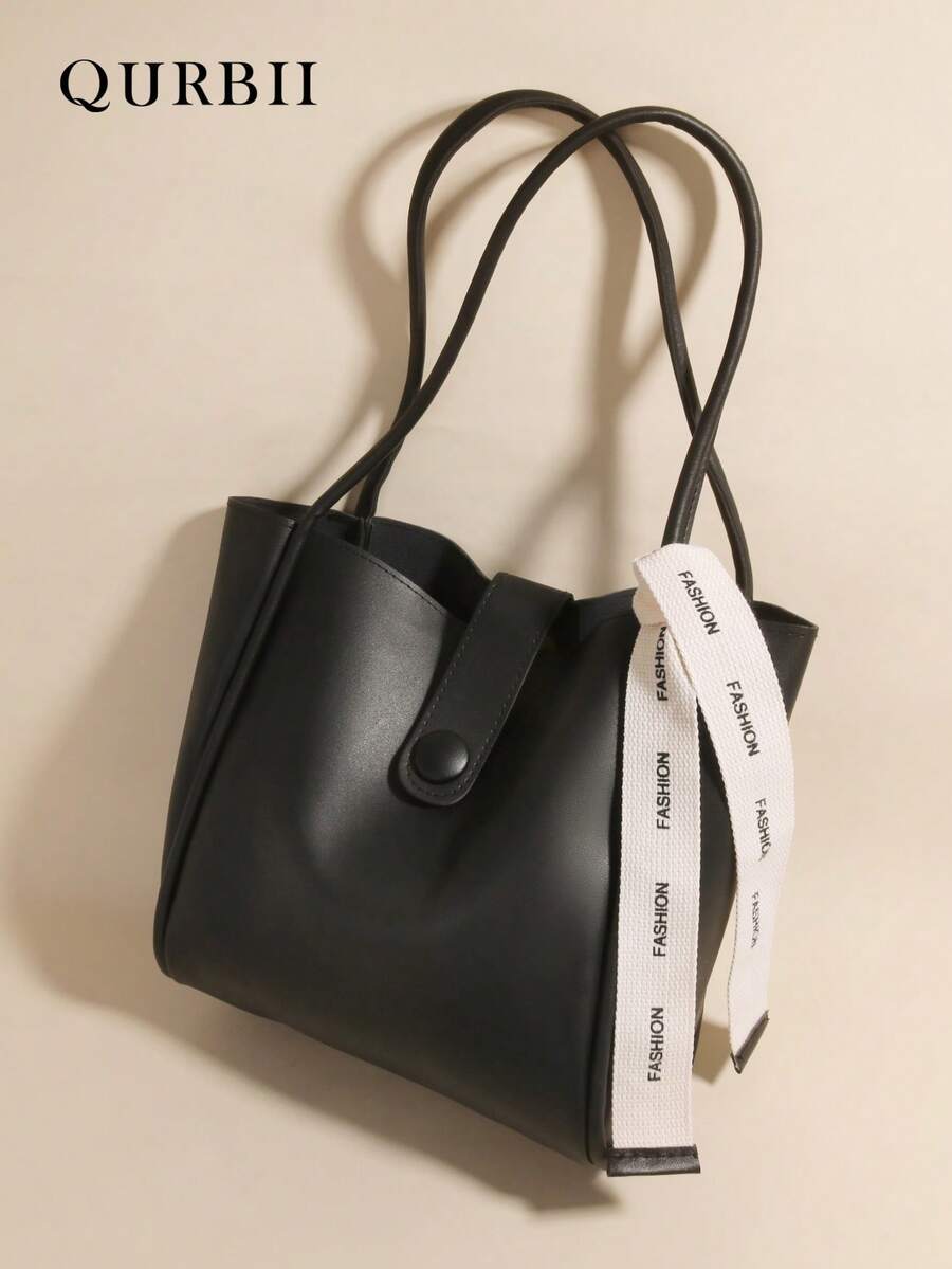 New Large Capacity Minimalist Commuter Tote Bag, Soft Leather Versatile Casual Shoulder Bag For Women, Suitable For Work, Commute, Date, Shopping, Leisure, Vacation, Beach, Music Festival, Party, Wedding, School, Thanksgiving, Halloween Gift