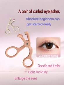 1支睫毛夹，无框睫毛夹，广角睫毛夹，不夹皮肤，持久卷翘，睫毛化妆工具，化妆必备品 - 彩色 - 查看 3