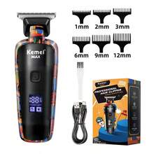 Kemei Hair Trimmer Men Professional Hair Clipper Electric Beard Razor 0mm T-Blade Hair Cutting Machine Haircut Shaver KM-MAX5090