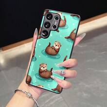 Cute Otter Design Phone Case For  Models in Keywords List Lightweight and Shock-Resistant Won't Turn Yellow Ideal Gift Durable Cover for A54 5G A23 S21 Ultra Note 20 S10 Plus and More Protection - Schwarz - Übersicht 2