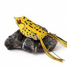 Przynęta Bionic Lure Frog Bait z podwójnymi haczykami i zadziorami, odpowiednia do łowienia w stawach - Wzór żółto-biały - Zobacz 1