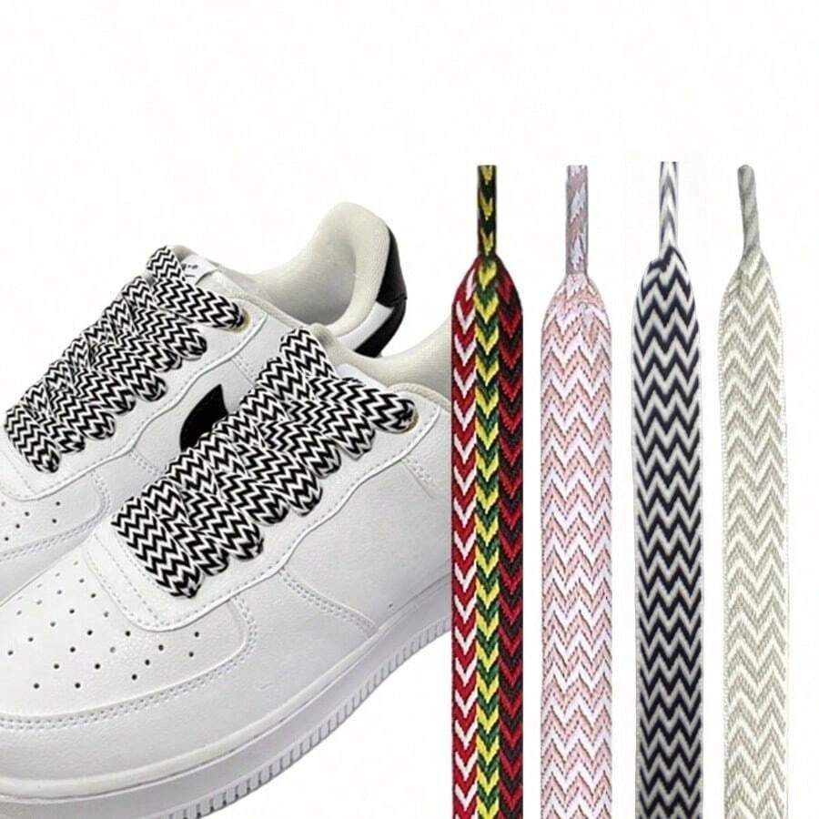 1pc Fashion Colorful Braided Shoelaces - Design, Create Unique Style, Perfect For Sneakers And Casual Shoes