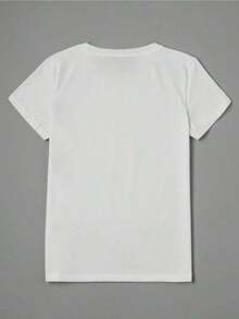 Women's Casual Football Graphic Tee - Short Sleeve, Crew Neck, Breathable Cotton Summer Top - For Women - Perfect For Casual Wear, Sports & Everyday Activities - Great Gift For Football Fans2025 - 白色 - 查看 2