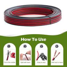 1PC 20 Gauge Wire 16.4FT/30FT/50FT/100FT, 2 Conductors Electrical Wire Red Black Cable, Flexible/Low Voltage/PVC 20 AWG Copper Clad Aluminum Extension Cord For Speaker, LED Strips, Automotive 12V/24V DC