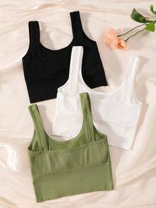 3pcs/Set Women's Breathable Wireless Sports Bras - Multicolor - View 2