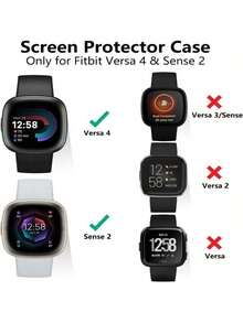 Tobfit 适用于 Fitbit Sense 2 / Fitbit Versa 4 屏幕保护壳，软镀 TPU 全包围灵敏触摸保护套，适用于 Fitbit Sense 2 / Fitbit Versa 4 配件 - 彩色 - 查看 2