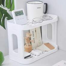 1 pièce Organisateur de bureau à 2 niveaux et distributeur, porte-lettres organisateur de bureau, étagère à épices de cuisine ou étagère de rangement pour comptoir de salle de bain, un cadeau pour les enseignants, les camarades de classe et les amis, blanc