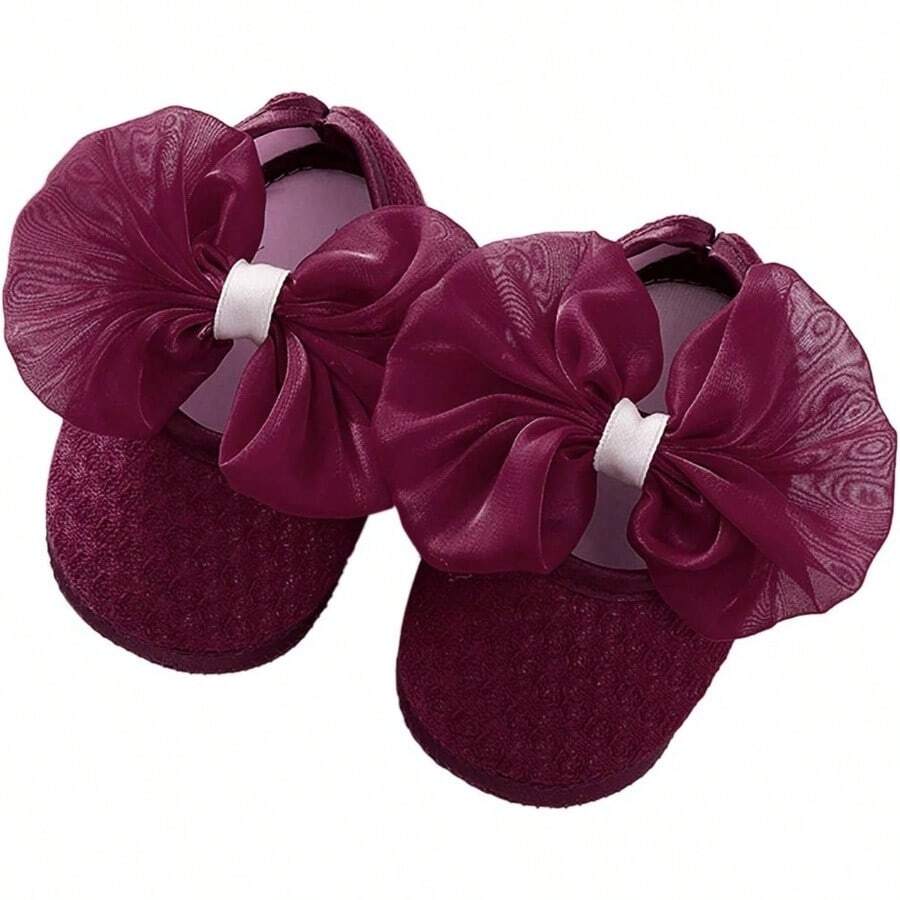 Zapatos de ballet suaves para nias pequeas, cmodos, antideslizantes, para nios pequeos - 0 meses Bebé + Rojo - Ver 1