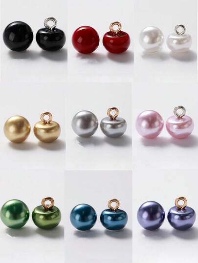 12pcs/Pack Semi-Circle Mushroom Shaped Solid Color Buttons, Decorative Buttons For Women's Shirts, Wedding Dresses, Cheongsam, Clothing Accessories