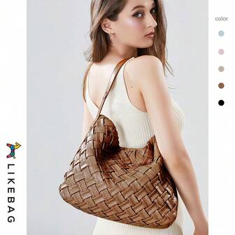 LIKEBAG 大容量皱皮托特包，可拆卸单肩包，欧美风