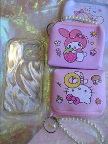 1 Piece Sanrio Hello Kitty Cartoon Cute Creative PU Coin Purse Storage Key Bag Coin Bag Mini Wallet Gift Wallet - Multicolor - View 6