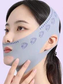 1Pc Women's Gray/Pink//Night Bandage Mask For Everyday Wear. This Seamless V-Shaped Sleep Mask Is Perfect For Use Both While Sleeping And Relaxing At Home. You Can Wear It While Watching TV, Working Out Or Having Fun