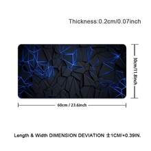 1 st kreativitet snygg geometrisk design förlängd spelmusmatta, stor spelmus vattentät med sydda kanter, halkfri skrivbordsmatta för hem och kontor, abstrakt målning - Svart och blått - Visa 13
