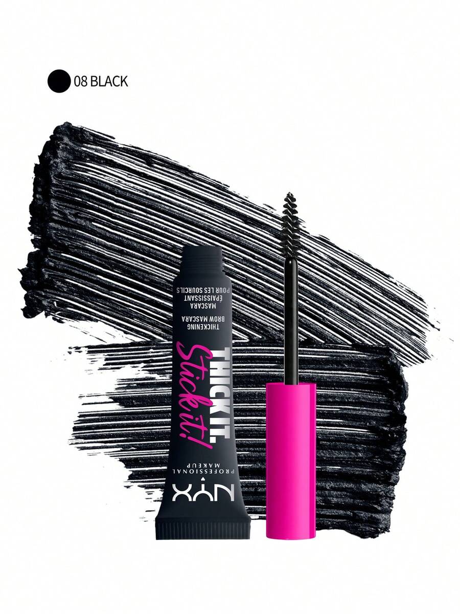NYX Thick It Stick It Brow 睫毛膏 - 黑色 08 黑色 0.23 盎司/7 毫升 - 08 Black - 查看 1
