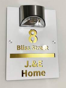 Solar Powered House Number Plaque - Automatically Lights Up At Dusk. Elegant Gold Appearance, Energy-Efficient And . Perfect For Home Decor Or Gift To Loved Ones. - Multicolor - View 30