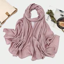 1pc Women's Classic Retro Solid Color Crinkle Breathable Soft Headscarf, Ladies' Versatile All-Season Fashion Headwrap, Multi-Functional Outdoor Windproof, Decorative Elegant Scarf, Shawl