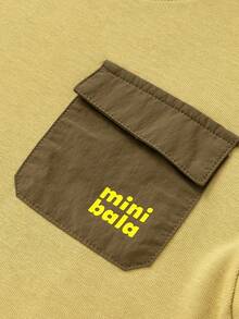 mini bala Boys Two-Layer Cotton Long Sleeve Tee Soft Breathable Stylish Casual Top - Khaki - View 7