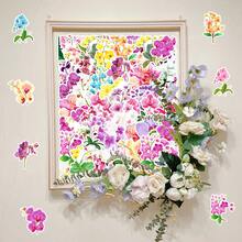 50 pièces Autocollants de graffitis d'orchidées papillon, autocollants décoratifs floraux frais et créatifs, style Ins pour la décoration murale, la décoration de chambre, les autocollants muraux, la décoration d'intérieur