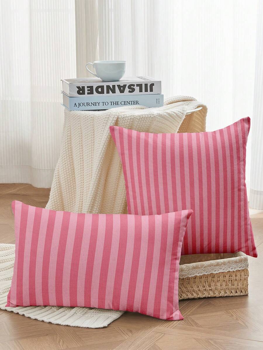 1/2/4件装枕套，柔软装饰枕套，亚麻枕套，床上用品，图案枕套，拉链封口，适用于沙发、卧室、客厅等各种房间，柔软透气，亲肤舒适，家居纺织品 - 彩色 - 查看 1