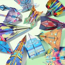 36pcs Colorful DIY Origami Airplane Model Kit, Fun Arts & Crafts For Boys & Girls Aged 5-8 And 9-12, Foldable For Indoor And Outdoor Activities - Multicolor - View 10