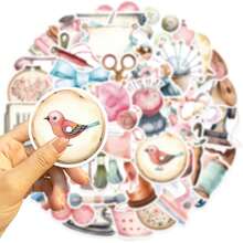 50pcs Sewing Stuff Sewing Supplies Cartoon Stickers Sewing Tools Sewing GiftsSewing Stickers Art Stickers Graffiti Stickers Aesthetic Stickers Vinyl Stickers Stickers For Water Bottle, Hydroflask, Guitar, Luggage, Phone, Case, Laptop, Skateboard, Gift