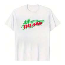 Men's Mountain Dew-Inspired "Mountland DO Me" Graphic T-Shirt, Retro-Style Soda Logo With Bold Red & Green Accents,  Soft Cotton Casual Tee For Summer, Everyday Wear, And Gift For Soda Lovers Who Love Classic Brand Graphics - 白色 - 查看 5