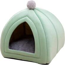 Yajuyi Cama para Gatos, casa para Dormir, Cueva cálida, Perrera para Perros, cojín Suave para Interiores, Tienda Cerrada, cabañas, sofá para Mascotas, Gatos, Verde - Azul verdoso - Ver 14