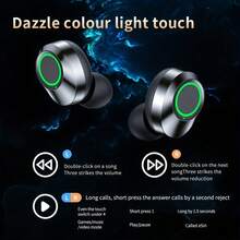 A Pair Of True Wireless Earbuds With Digital LED Battery Display, TWS In Ear Headphones With ENC Noise Reduction Function, Built-In Condenser Microphone, Sports And Fitness Headphones, Deep Bass, Type-C Rechargeable Case, Lithium Polymer Battery, Adult Wireless Open Headphones - 黑色 - 查看 4