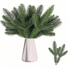 24 قطعة من النباتات الاصطناعية ذات إبر الصنوبر، أغصان إبر الصنوبر الاصطناعية الخضراء لإكليل عيد الميلاد، إبر الصنوبر الاصطناعية الخضراء المزيفة، مناسبة جدًا لصنع الإكسسوارات DIY، تستخدم لإكليل عيد الميلاد وديكورات المنزل والحديقة، عيد الميلاد، رأس السنة، الأنشطة المنزلية والخارجية اليومية الأخرى