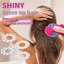 1 Stück Mädchen Diamant Haarstyling Set, DIY Verkleidungsspielzeug, Diamant Haaraccessoire mit Stylingwerkzeugen, Brillant Serie, Geburtstag, Halloween, Weihnachten, Thanksgiving Geschenk für Mädchen (Einige Accessoires Farbe zufällig)
