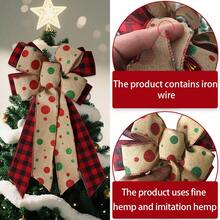 1 Stück Weihnachtsbaum Rot Schneeflocke Schleife Ornament Anhänger, Samt imitierter Leinen Schleife Weihnachtsparty Dekoration Zubehör, Schneeflocke Karomuster Schleife Anhänger, handgemachte Weihnachtsschleife aus rotem und grünem Samt mit Buchstaben, Weihnachtsbaum Dekoration Karomuster Polka Dot Schleife, Ahornblatt Schneeflocke Karomuster Schleife Festival Dekorationszubehör