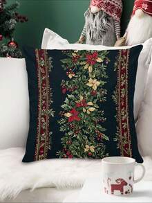 1pc Christmas Tree Printed Table Runner, Christmas Decor Linen-Like Table Runner, Table Runner, 1pc Table Runner, 4pcs Placemats, 1pc Cushion Cover, 3 Products Available, Seasonal Home Decor Indoor/Outdoor Party Supplies, Winter Home Decor, Christmas Decoration, Christmas Room Decor, Christmas Party Decoration