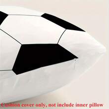 1pc Football Theme Throw Pillow Cover, 17.7x17.7 Inches - Soft Peach Velvet Polyester, Zippered, Machine Washable, Suitable For Home And Office Decor, No Pillow Insert