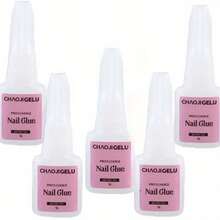 2支速干胶 - 瞬间粘合，持久牢固，无需卸除，优雅的白色和粉色凝胶指甲油配方