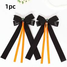 1 Peça Acessório de Cabelo Personalizado com Tema de Halloween para Meninas, Personalizado com Data, Nome ou Designs Engraçados como Morcegos, Abóboras, Laços de Palhaço nas Cores Preto, Amarelo, Roxo. Presente de Halloween Perfeito para Ela