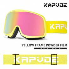 Kapvoe 新款男女通用滑雪板护目镜滑雪雪地摩托防风防雾滑雪滑冰护目镜，带双层镜片，适用于滑雪、单板滑雪、登山和其他冬季户外运动