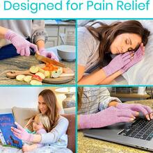 1 pereche de mănuși neutre pentru bărbați și femei, mănuși cu degete expuse multicolore, mănuși tricotate elastice calde, sindrom de tunel carpian, artrită reumatoidă, tendinită, mănuși de compresie avansate violet deschis, foarte potrivite pentru utilizare zilnică, tastare, muncă