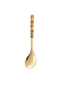 1pc/2pcs Stainless Steel Natural Bamboo Handle Salad Spoon And Fork, Large Size Serving Spoon And Fork Set - Silver - View 14