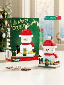 1292 Stücke Weihnachts Mikropartikel Bauklötze Set, Haus Bauklötze Konstruktionsspielzeug, inklusive Weihnachtsmann, Rentier, Schneemann, Weihnachtshaus, Weihnachtsstrumpf Bauklötze, DIY Bauklötze Spielzeug, Feiertags Dekorationen, Weihnachtsparty Dekorationen, geeignet als Weihnachtsgeschenke.