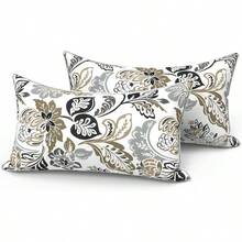 Outdoor/Indoor Throw Pillows, 18x18 Square Pillows With Inserts Bed, Couch, Sofa & Patio Furniture (Set Of 2, Monstera Blue), Decorative Pillows - 戴利譚 - 查看 12