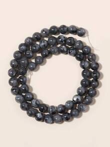 Cuentas de piedras naturales, cuentas sueltas de obsidiana, jade birmano, ojo de tigre, redondas y lisas, piedras preciosas de curación de energía para hacer joyas, pulseras y collares DIY