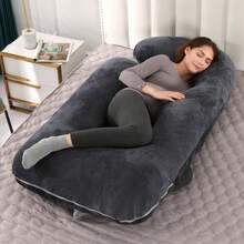 Oreiller amovible pour le bas du ventre pendant la grossesse, oreiller pour le bas du ventre pour dormir sur le côé, oreiller de maternité, oreillers de grossesse et d'allaitement, accessoires de maternité - Gris - Voir 9