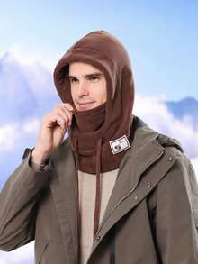 1pc Unisex Fleece Windproof Face Mask, Outdoor Warm Balaclava Hat For Winter, Cycling, Skiing