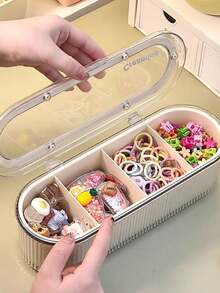 1 Stück Aufbewahrungsbox für Kinderhaaraccessoires, Klappendeckel Mädchen Baby Haargummis, Clips, Haarband Schmuckbox Organizer
