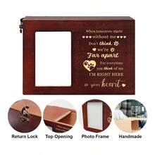 Pet Urns Dog Ashes Wooden Pet Cremation Urn With Photo Frame Dog Urns Ashes Large Keepsake Box Sympathy Pets Loss Remembrance Chest Brown, 87x5.51x5.51