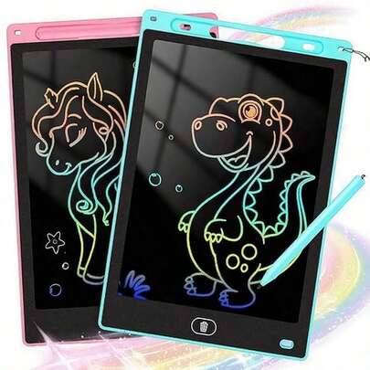 2pcs Color LCD Graffiti Drawing Board Multifunctional Writing Board Birthday Education Christmas And Birthday Gifts, New Year Back To School Stocking Stuffers Gifts For Girls/Boys(6.5in)